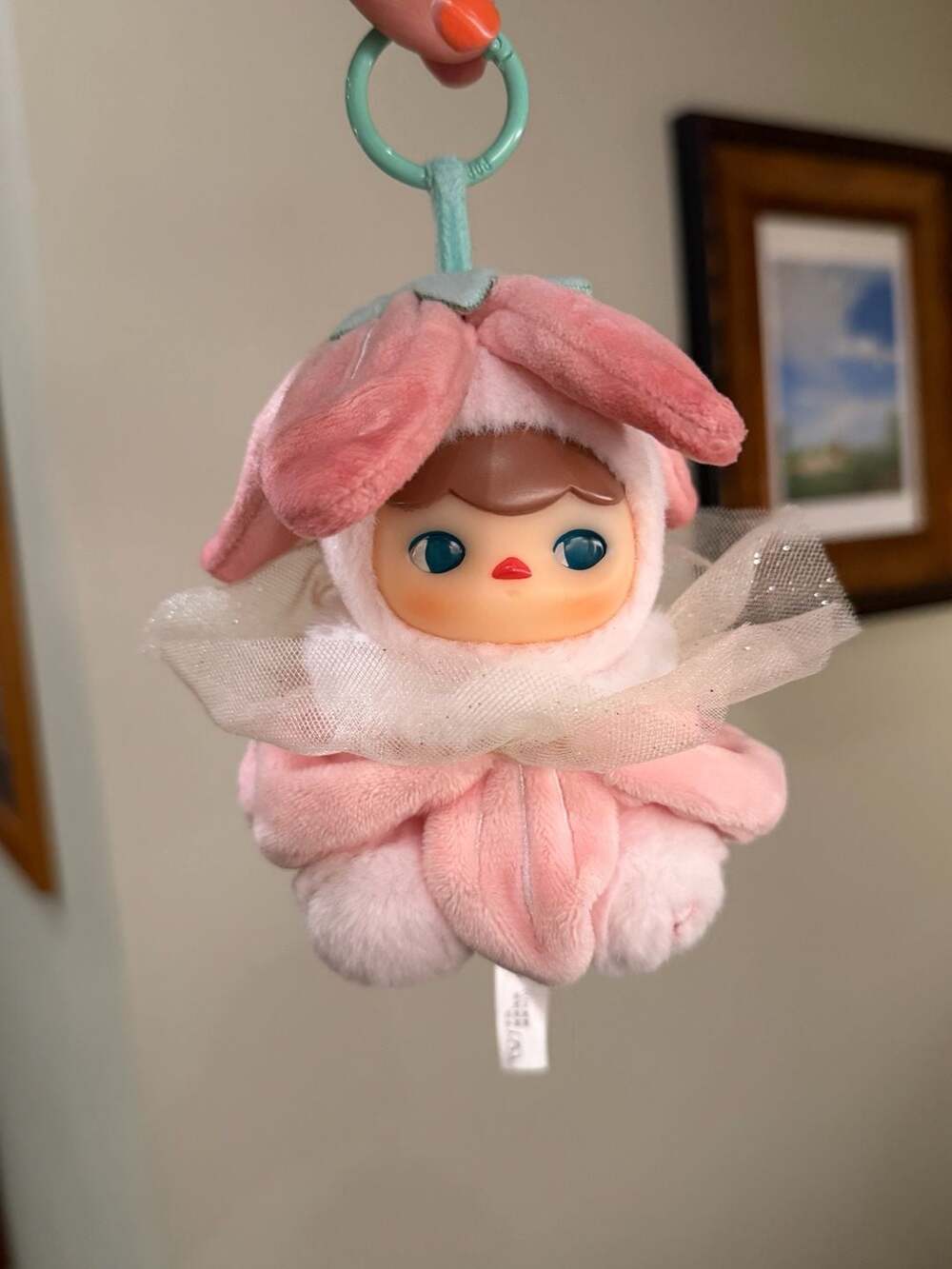 POP MART Pucky Forest Party Series Vinyl Plush Pendant Pink Flower